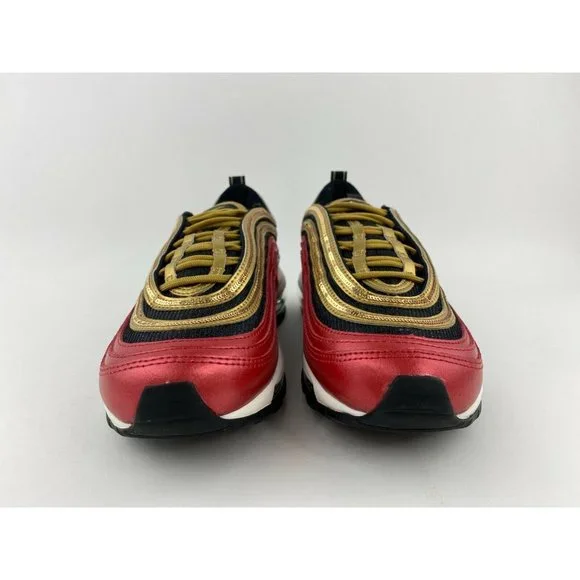 Nike Air Max 97 Red Gold Sequin Women's Sneaker Shoes Metallic - Picture 8 of 12